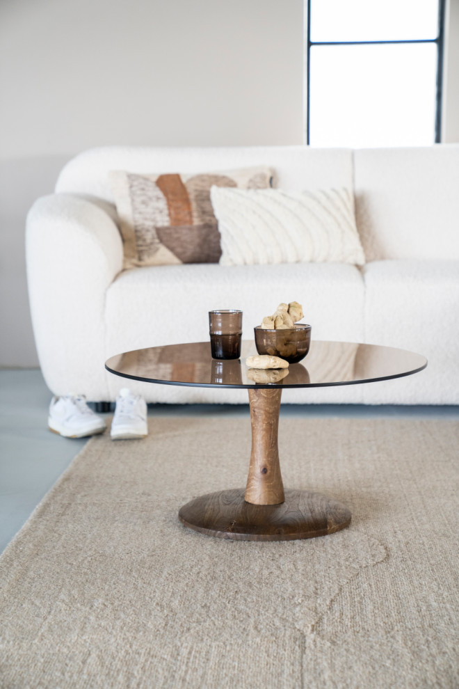 Round Pedestal Coffee Table L  By Boo Boogie   Rustic   Coffee Tables   by Oroa   Distinctive Furniture  Houzz