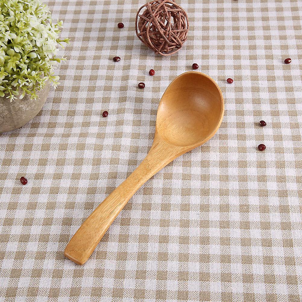 Natural Wooden Ladle Long Handle Spoon Kitchen Cooking Tool Utensils (#03)