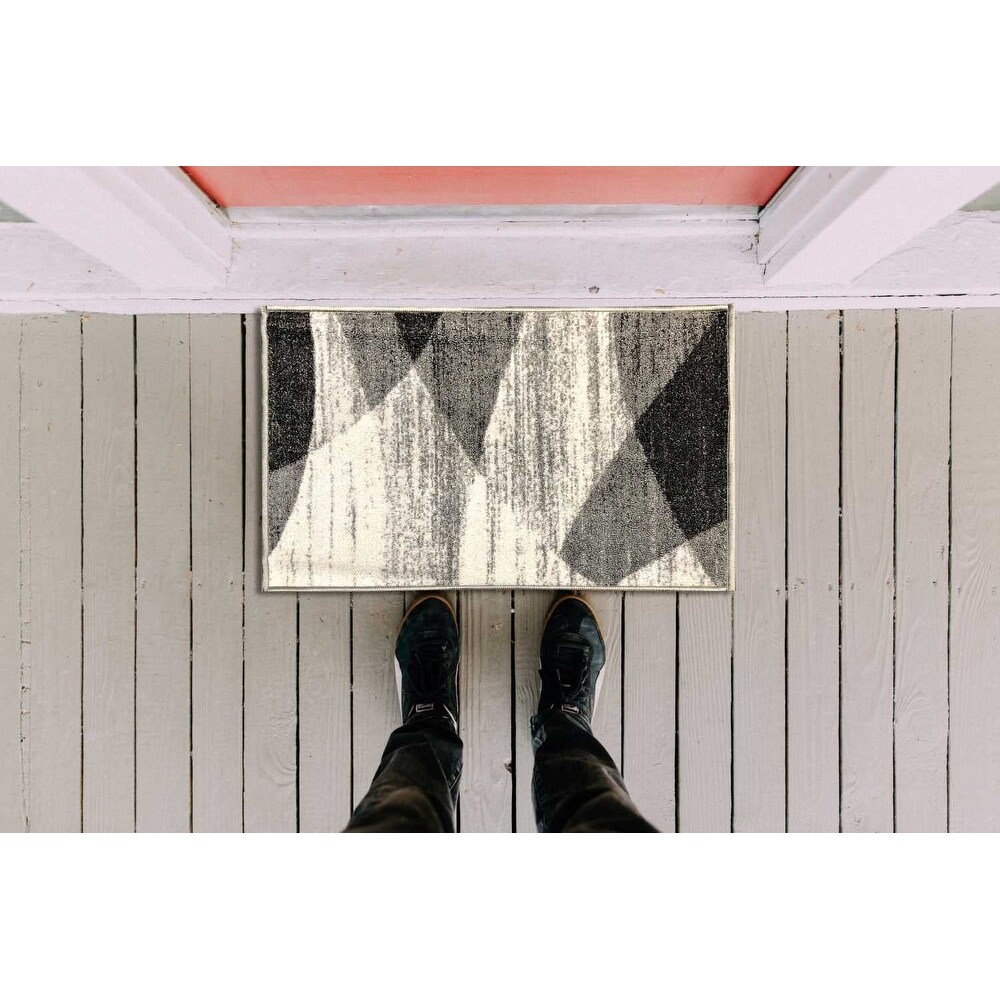 Gloria Non Slip 2 pieces Stripe Design Kitchen Rug Set Kitchen Mat and Runner Doormat Non Skid Carpet  20\