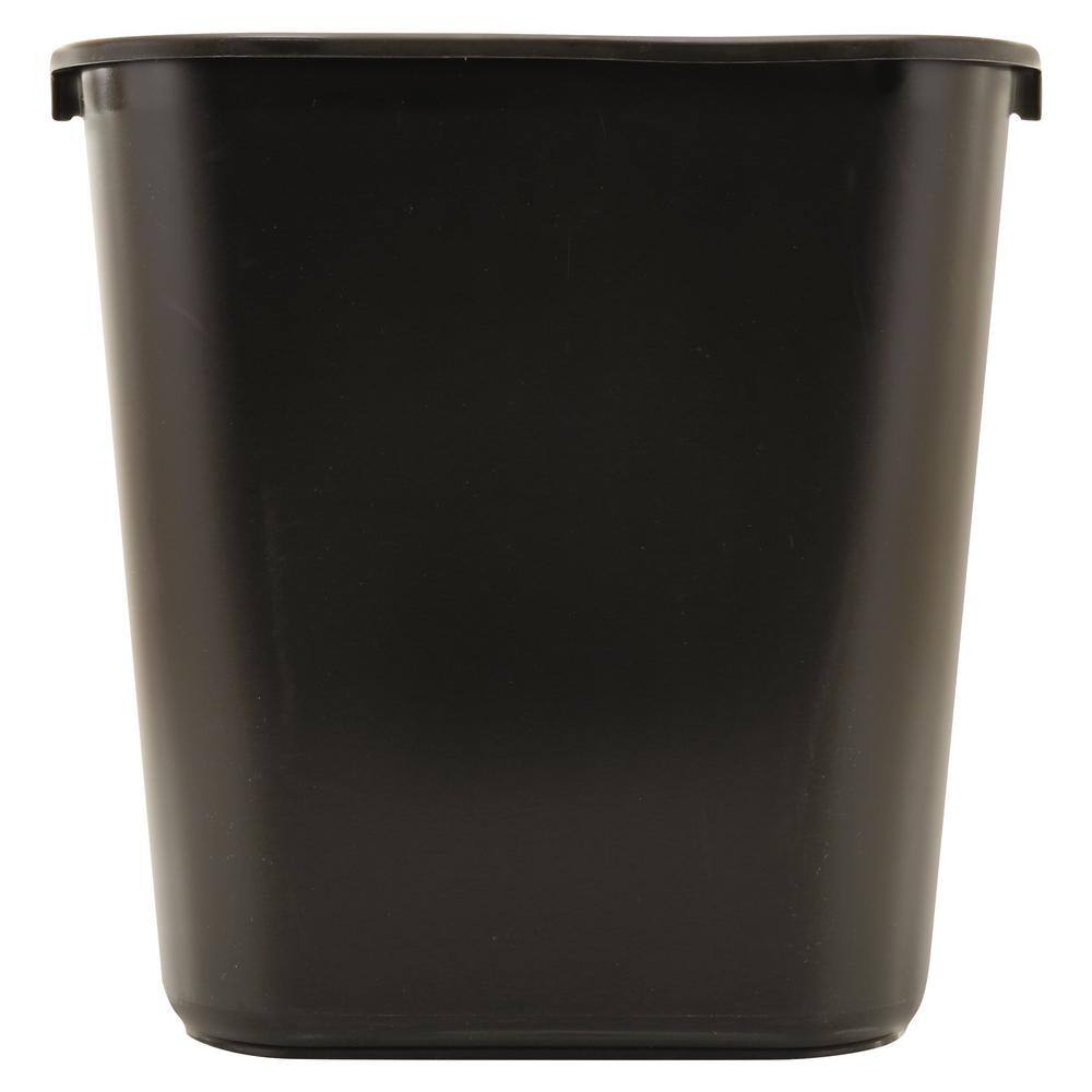 Rubbermaid Commercial Products 7 Gal. Black Plastic Rectangular Deskside Trash Can RCP295600BK