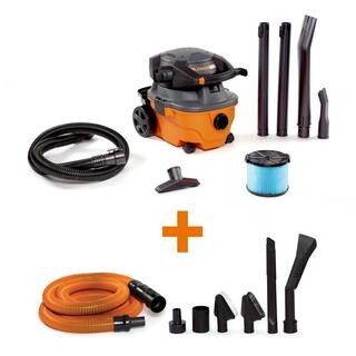 RIDGID 4 Gal. 6.0 Peak HP WetDry Shop Vacuum with Detachable Blower Fine Dust Filter Hose Accessories and Car Cleaning Kit WD4080A