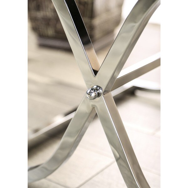 Furniture of America Laja Contemporary Chrome 24-inch Metal Side Table