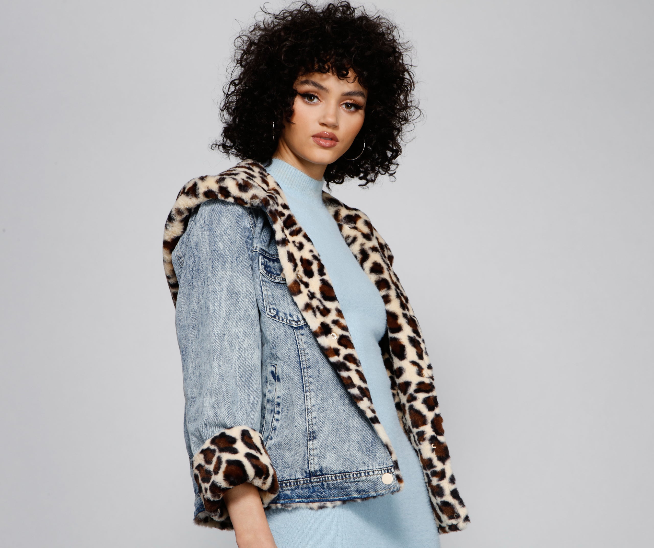 So Sassy Faux Fur Denim Jacket