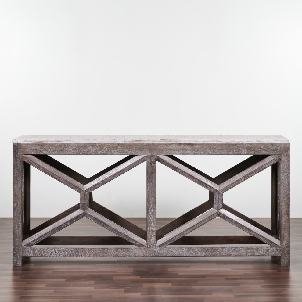 Wire 72 quotSolid Wood Large Console table   Farmhouse   Console Tables   by Oak Idea Corporation  Houzz