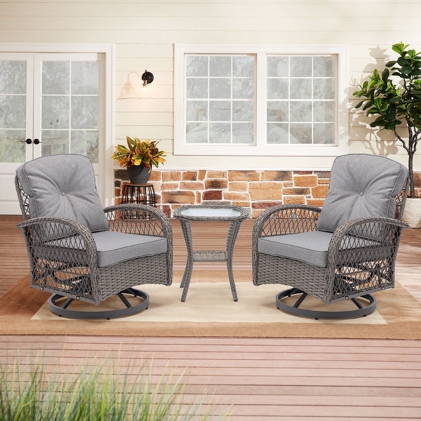 3pcs Outdoor Furniture Modern Wicker set - Overstock - 37385445