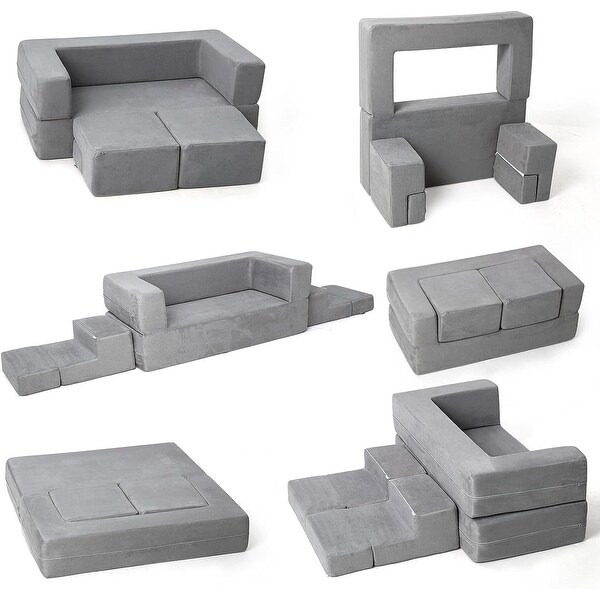 Modular Kids Couch for Toddler Playroom，Bedroom Imaginative Furniture，Kids Sofa