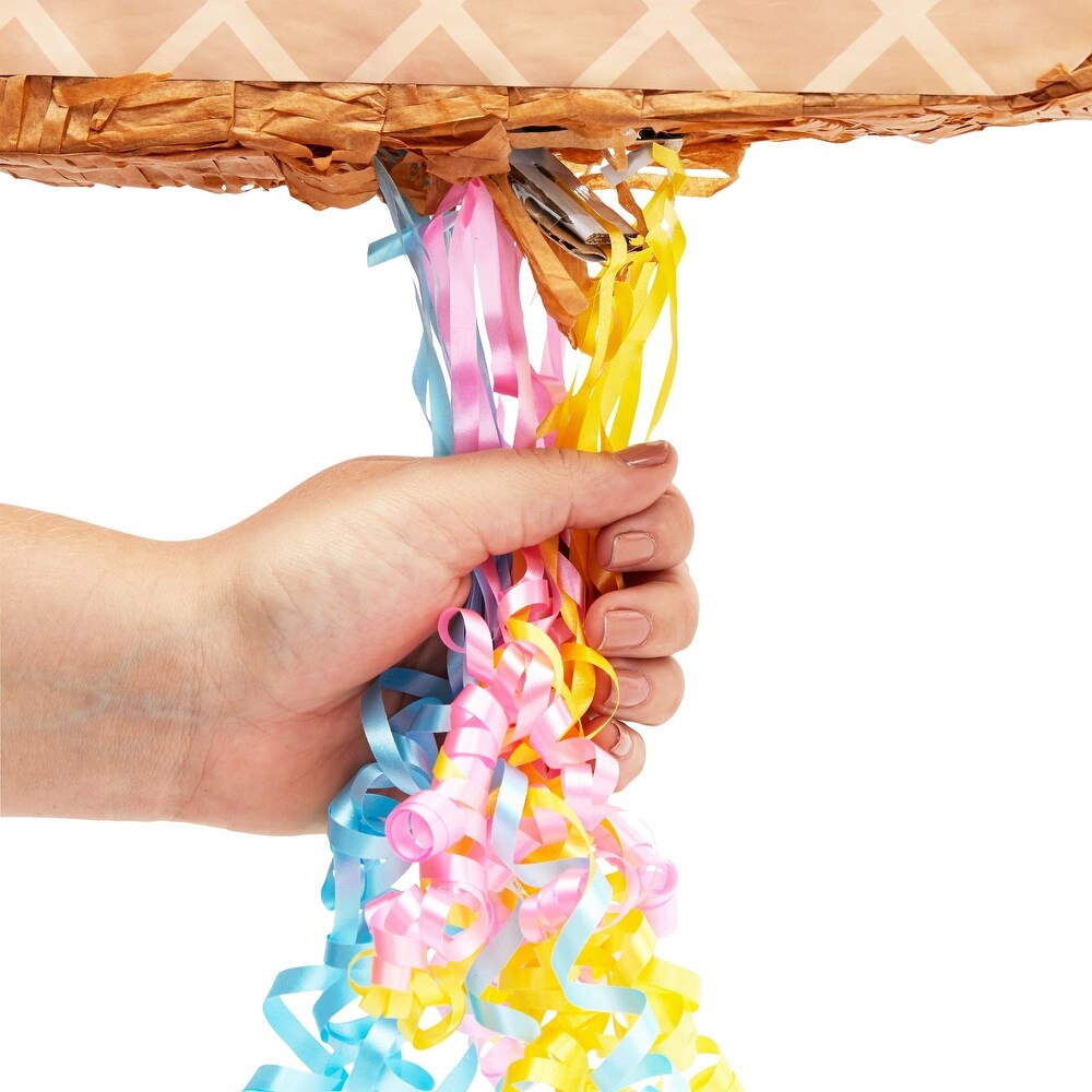 Number 2 Ice Cream Pinata for Two Sweet 2nd Birthday Party  Pull String (13 x 16.5 In)