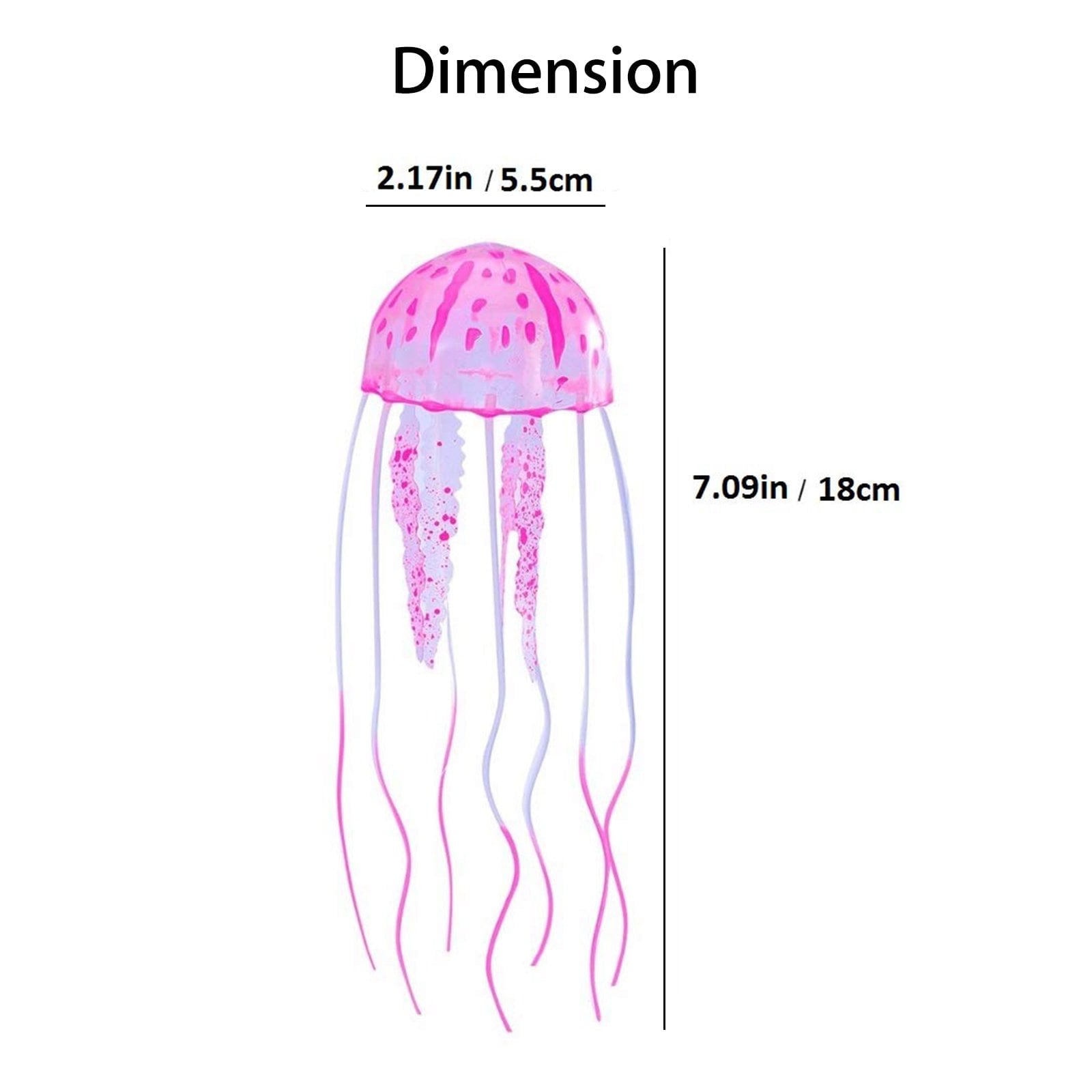 4pcs Jellyfish Aquarium Decorations， TSV Glowing Effect Artificial Jellyfish Aquarium Decor， Fish Tank Ornament Silicone Decoration， Instant Suction Cup Installation