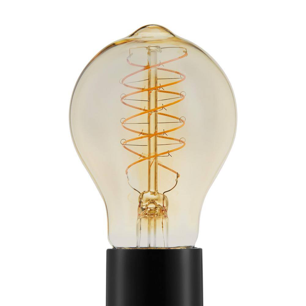 EcoSmart 40-Watt Equivalent AT19 Dimmable Fine Bendy Filament LED Vintge Edison Light Bulb Amber (1-Pack) AT19A6E26822S