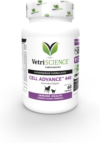 VetriScience Cell Advance 440 Capsules Immune Supplement for Cats and Dogs