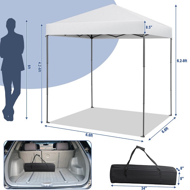 Tangkula Patio 6 6 X 6 6ft Outdoor Pop up Canopy Tent Upf 50 Portable Sun Shelter