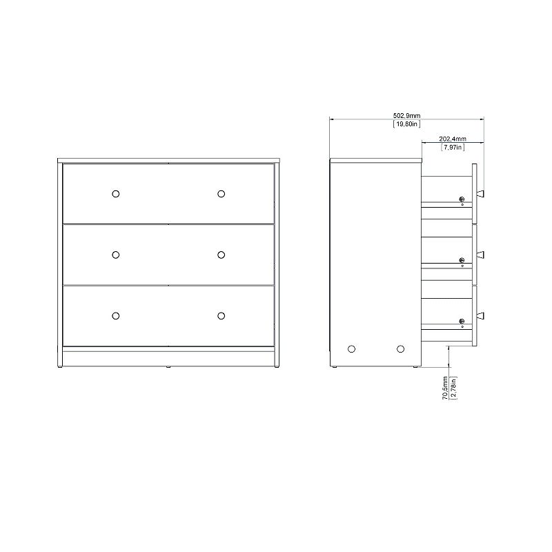 Tvilum Portland 3-Drawer Dresser