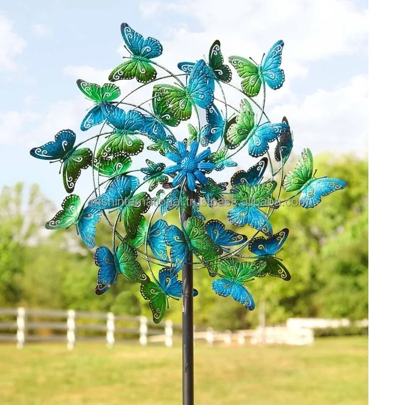 metal wind spinner garden decoration double side white blank sublimation wind spinner