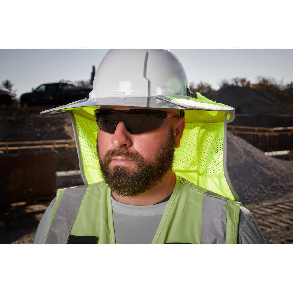 MW BOLT White Type 2 Class C Front Brim Vented Safety Helmet with High Visibility Mesh Sunshade 48-73-1320-48-73-1072