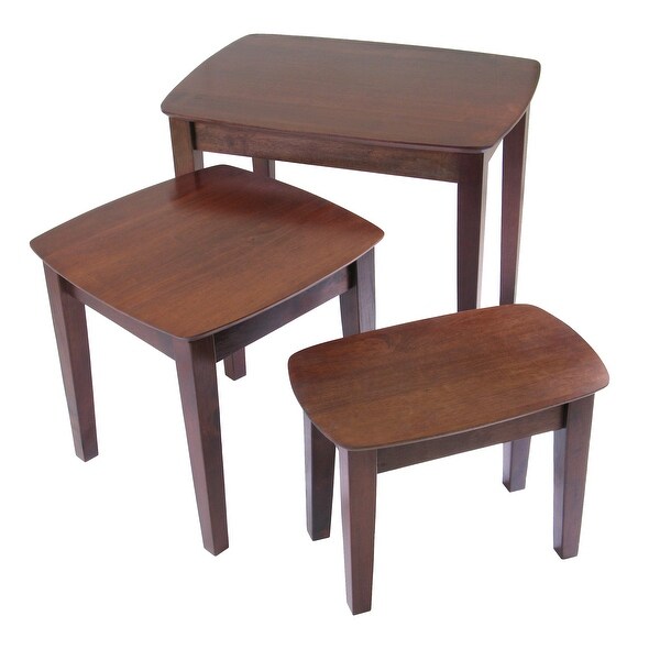 Wood Bradley 3-Pc Nesting Table Set， Walnut Finish