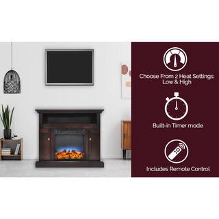 Cambridge Sorrento Electric Fireplace with Multi-Color LED insert and 47 in. Entertainment Stand in Mahogany CAM5021-2MAHLED