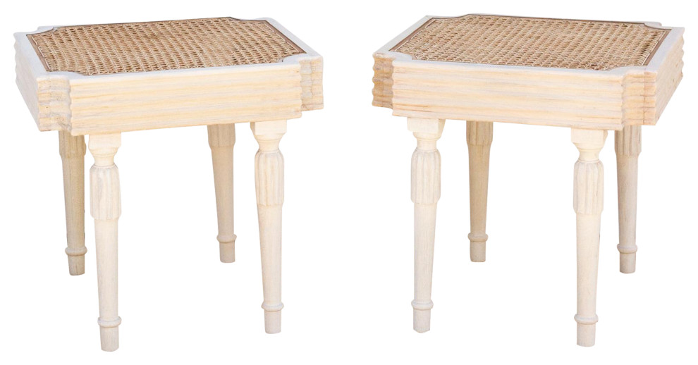 British Colonial Plantation Side Tables  Pair   French Country   Side Tables And End Tables   by De cor  Houzz