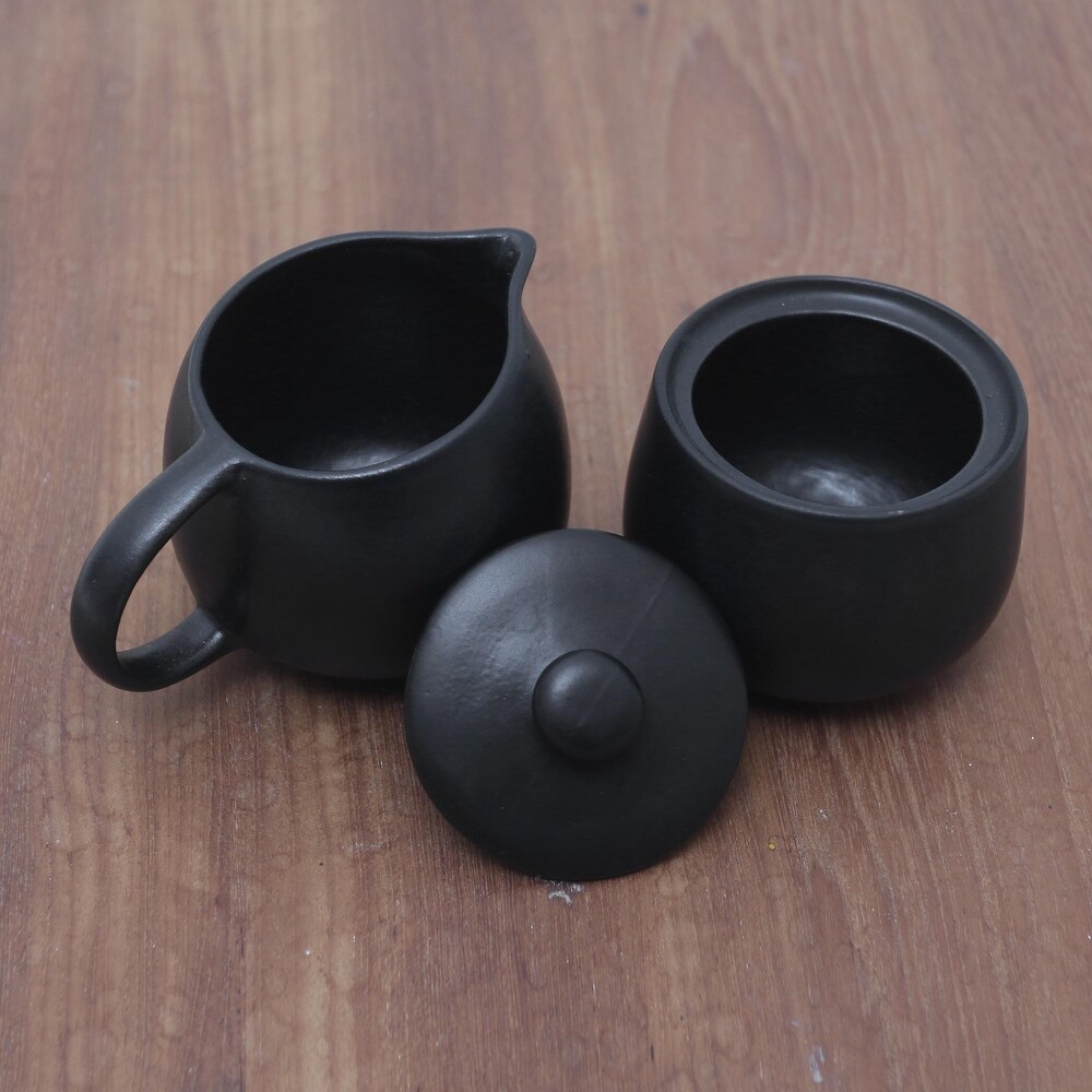 Novica Handmade Cute Couple Ceramic Cream And Sugar Set (Pair)