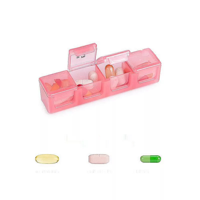 Sukuos 7-Day Pill Organizer， Large Moisture-Resistant Cases - Rainbow Colors