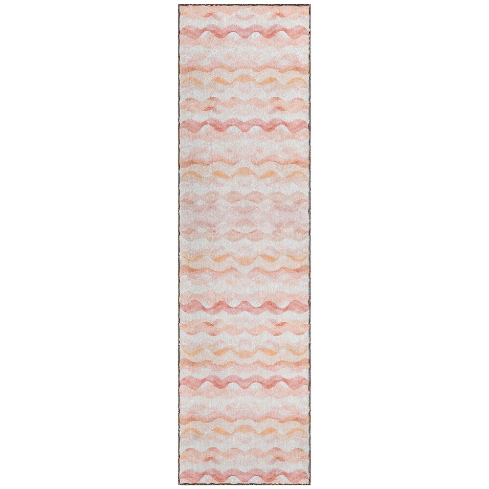 Indoor/ Outdoor Surfside Ombre Wave Washable Rug New