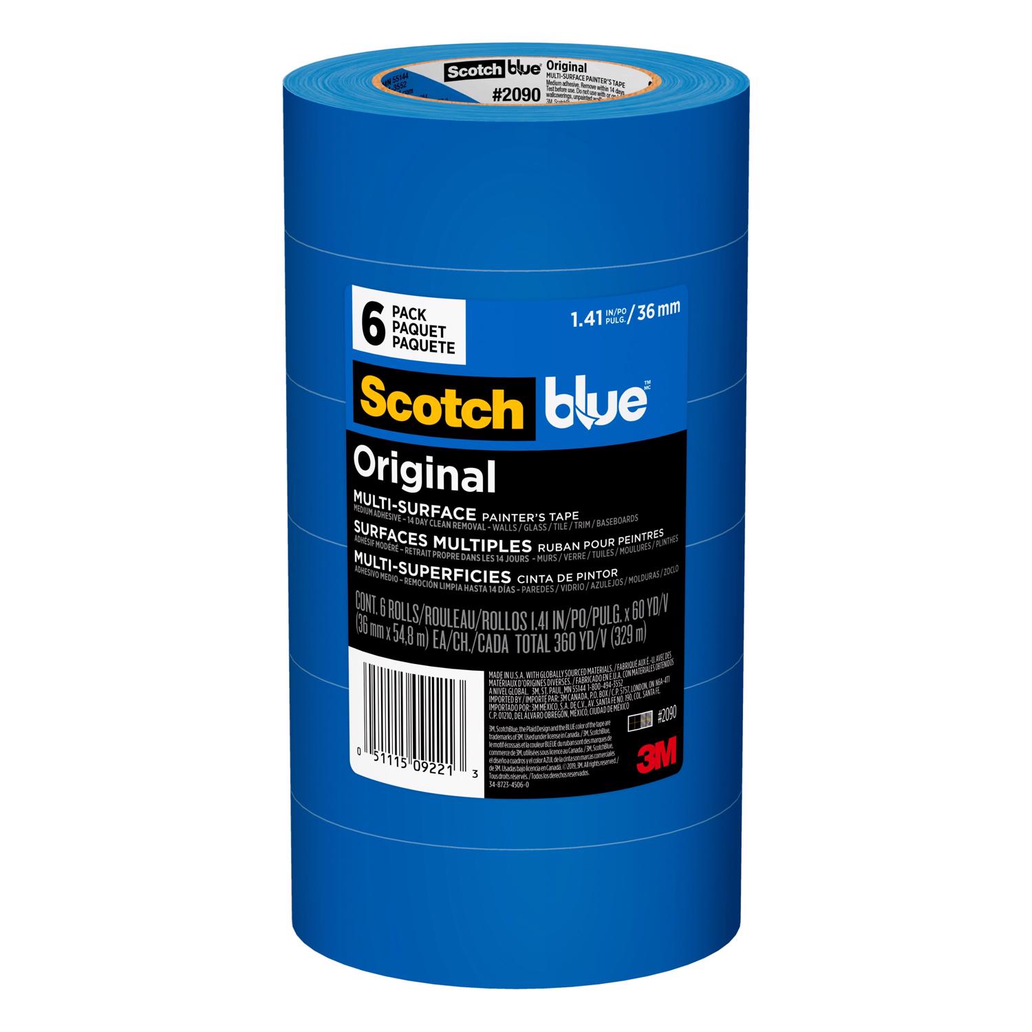 ScotchBlue 1.41 in. W X 60 yd L Blue Medium Strength Original Painter\u0027s Tape 6 pk