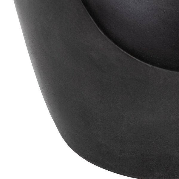 SAFAVIEH Aishi Indoor/ Outdoor Modern Black Concrete Round Accent Table