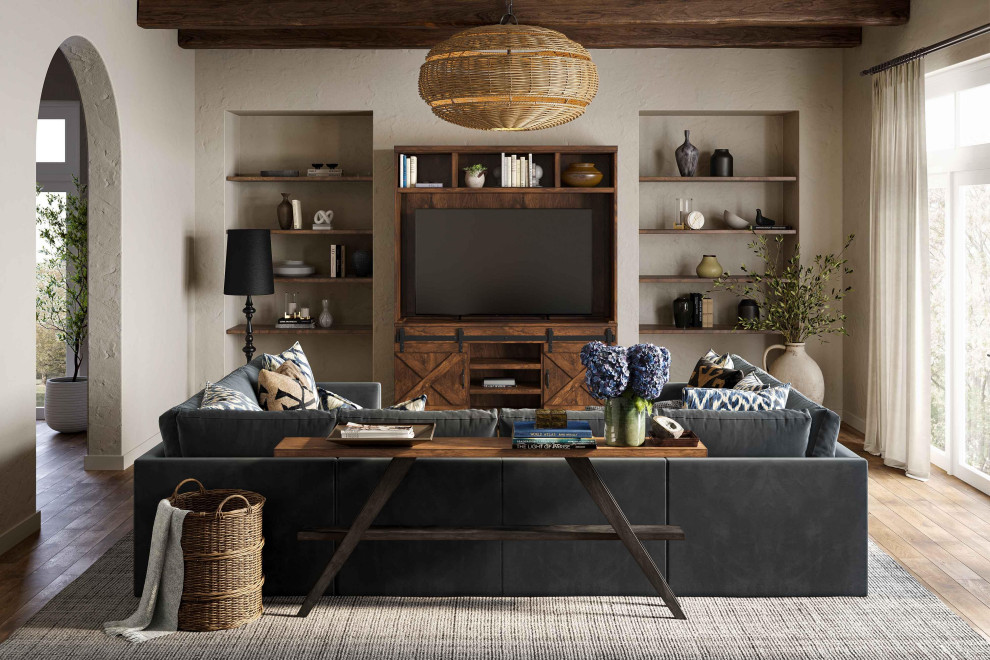 Dawson Rustic Brown Entertainment Center   Brown   Rustic   Entertainment Centers And Tv Stands   by First of a Kind USA Inc  Houzz