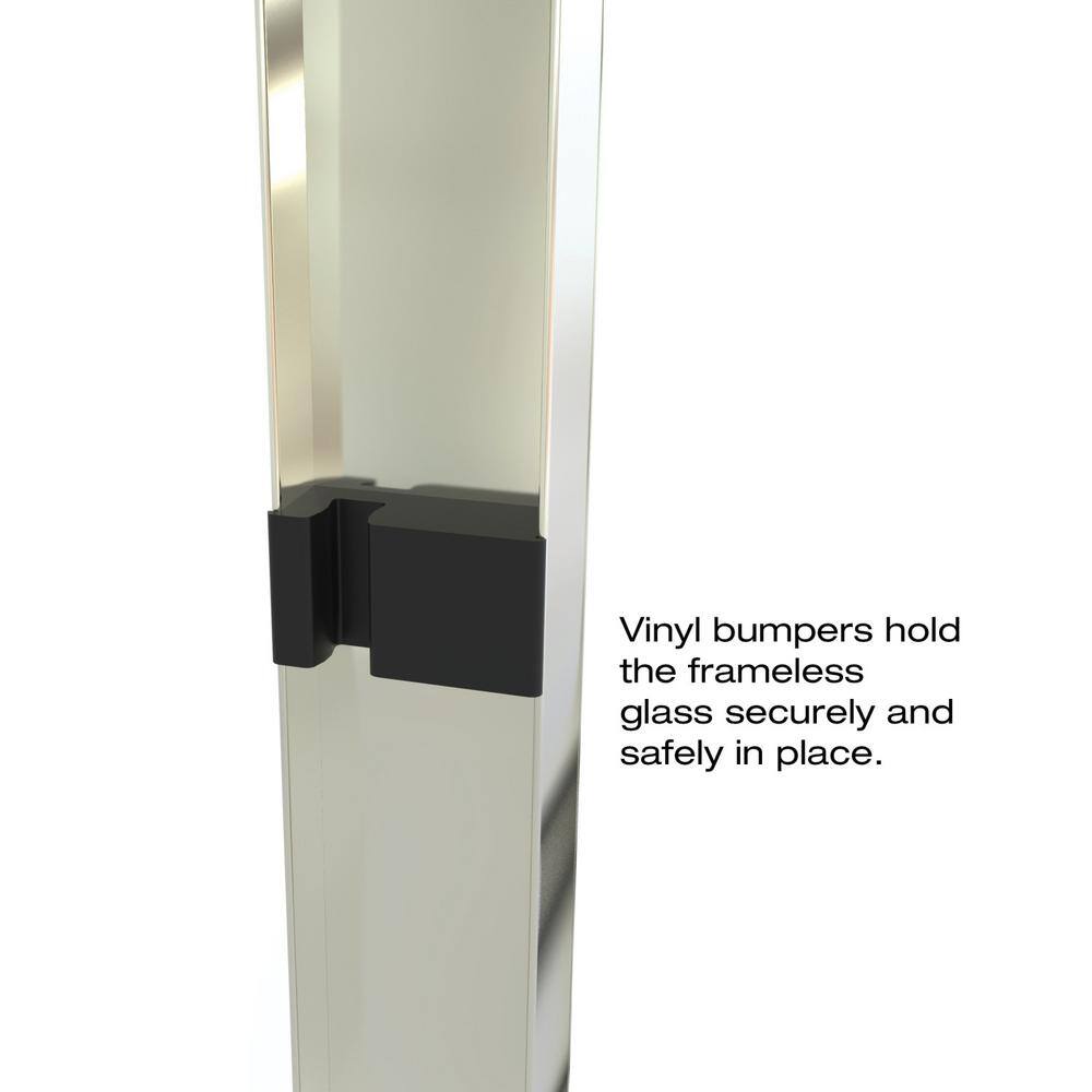 Basco Classic 44 in. x 65-12 in. Semi-Frameless Sliding Shower Door in Brushed Nickel CLCH05A4465CLBN