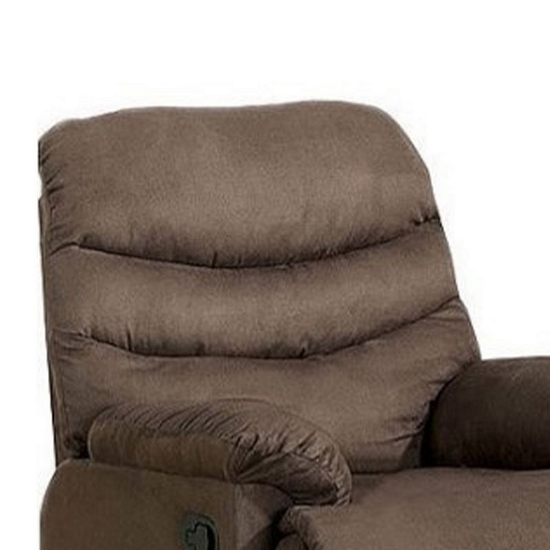 Plesant Valley Transitional Recliner Chair With Microfiber， Brown