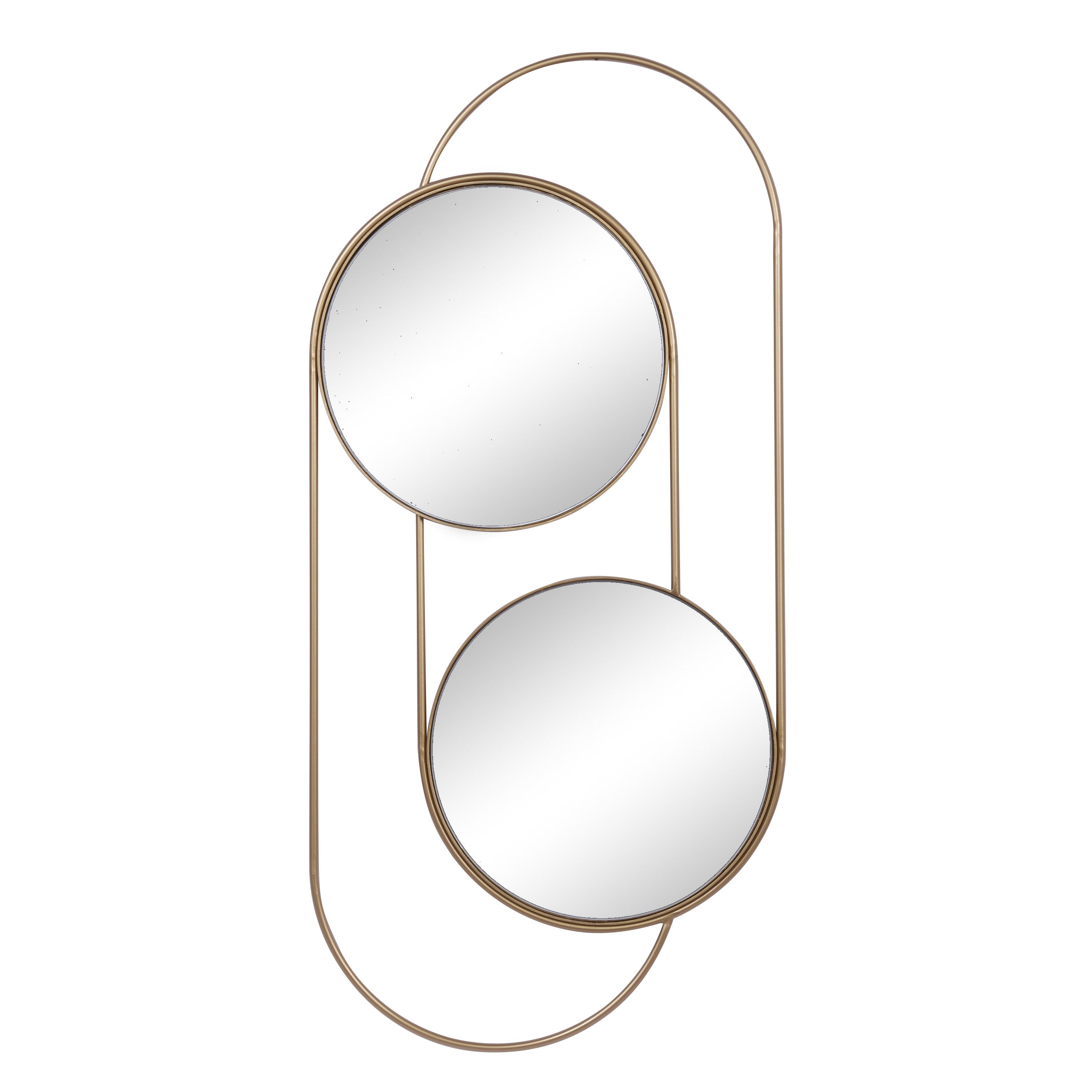 Gold Contemporary Metal Wall Mirror 43 x 20