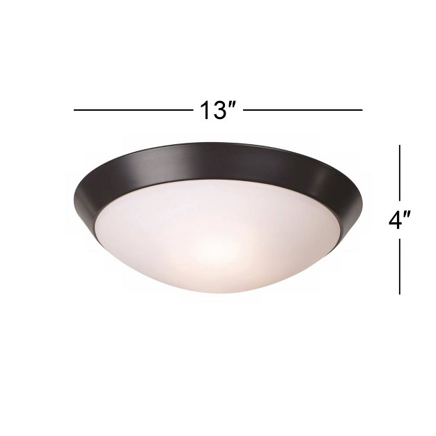 Wide Oil Rubbed Bronze 2 light Frosted Glass Dome Shade For Bedroom Kitchen Hallway