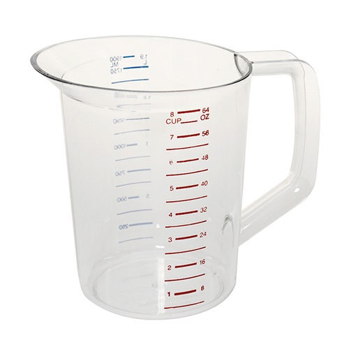 Rubbermaid FG321700CLR Measuring Pitcher， 2 Quart