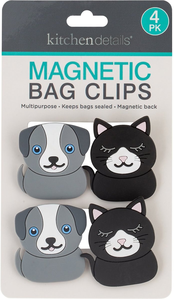 Kitchen Details 4 Pack Magnetic Multi Purpose Assorted Animals Clips， 4 count