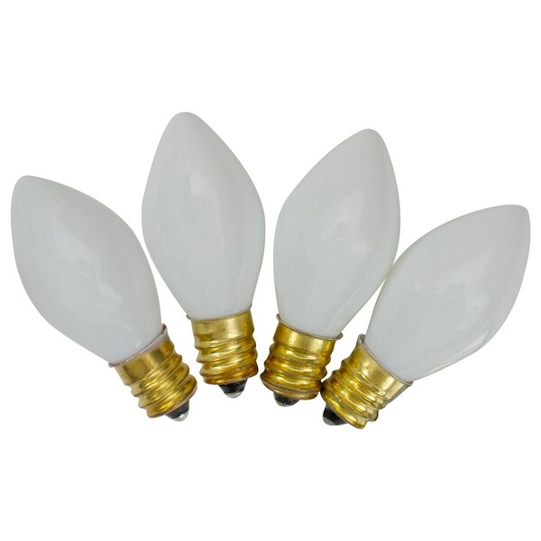 Pack of 4 White Opaque C7 Christmas Replacement Bulbs