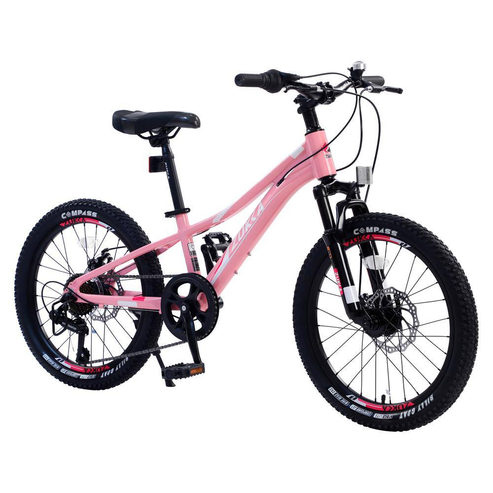 20 in. Aluminum Mountain Bike with 7-Speed in Pink for Girls and Boys jinxBike15