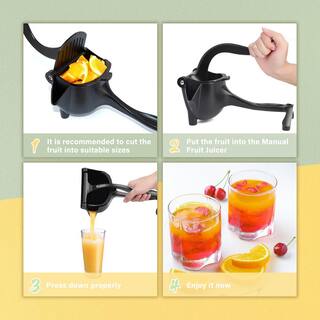 Tileon Black Aluminum Manual Press Citrus Juicer AYBSZHD1445