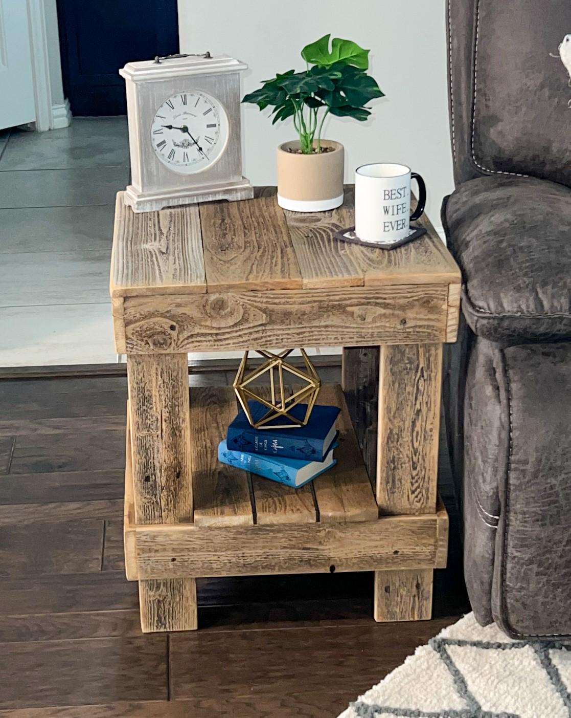 Woven Paths Reclaimed Wood End Table Natural  Crowdfused