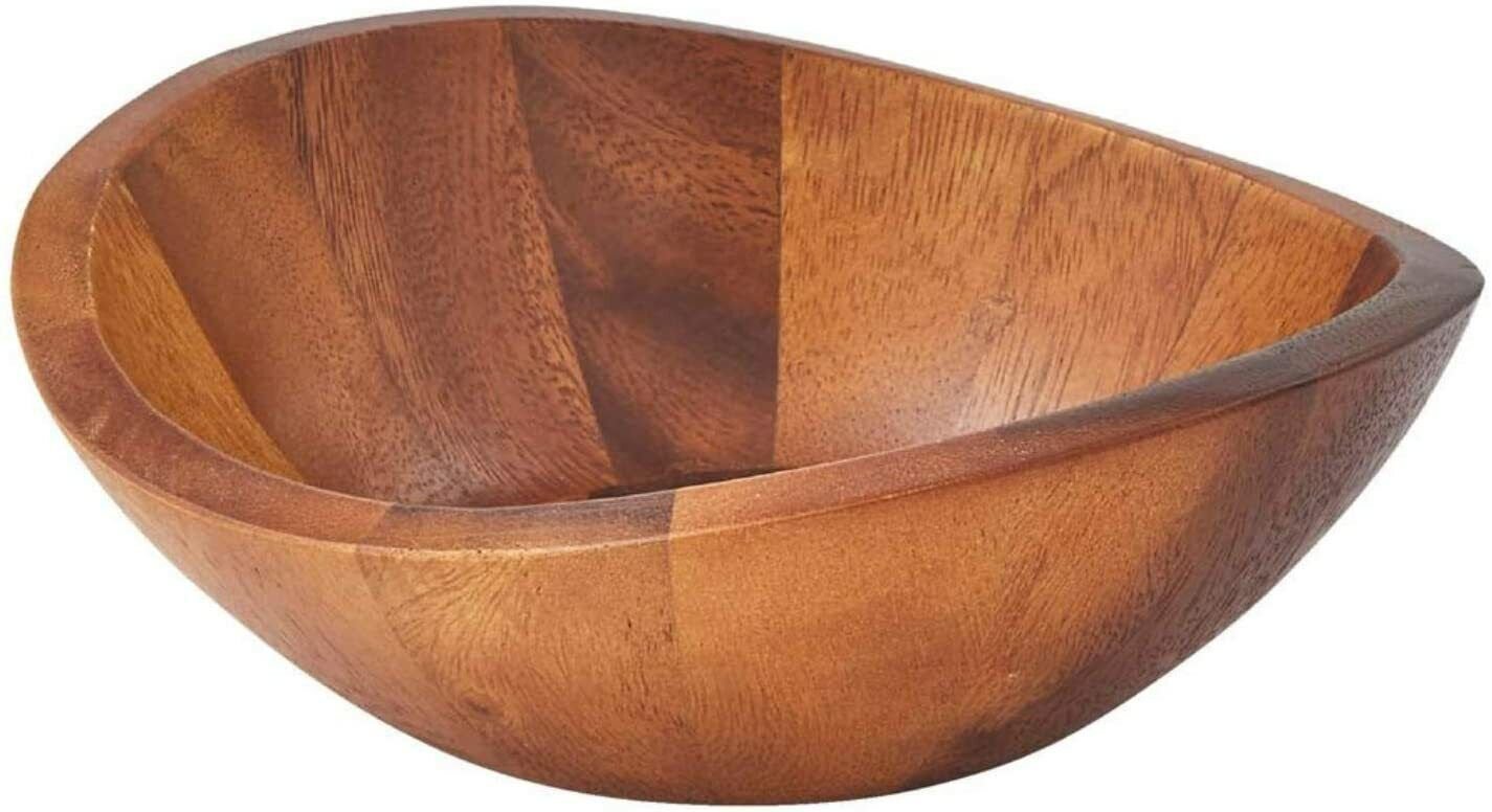 Nambe Braid Collection Individual Salad Bowls， Set of 4， Acacia Wood - Brown