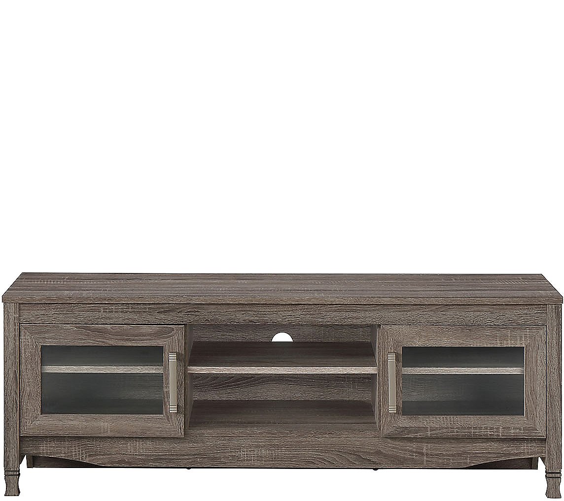 Techni Mobili Grey Driftwood TV Stand with Storage Cabinets