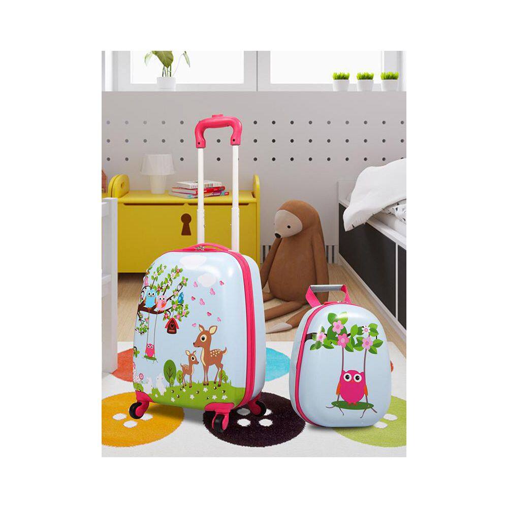 Nyeekoy Kids Carry on Luggage Set with Spinner Wheels Sika Deer (2-Piece) TH17L0254