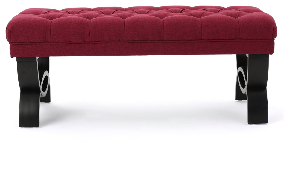 GDF Studio Reddington Tufted Fabric Ottoman Bench   Contemporary   Upholstered Benches   by GDFStudio  Houzz