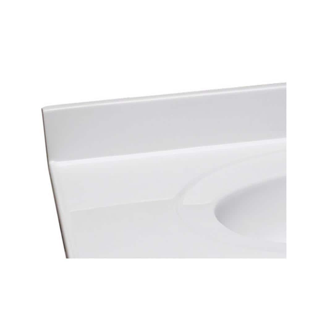 Design House 49 in Cultured Marble Vanity Top with Solid White Basin