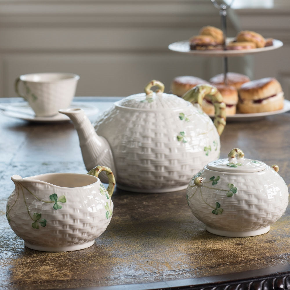 Belleek Classic Shamrock Irish Tea Set