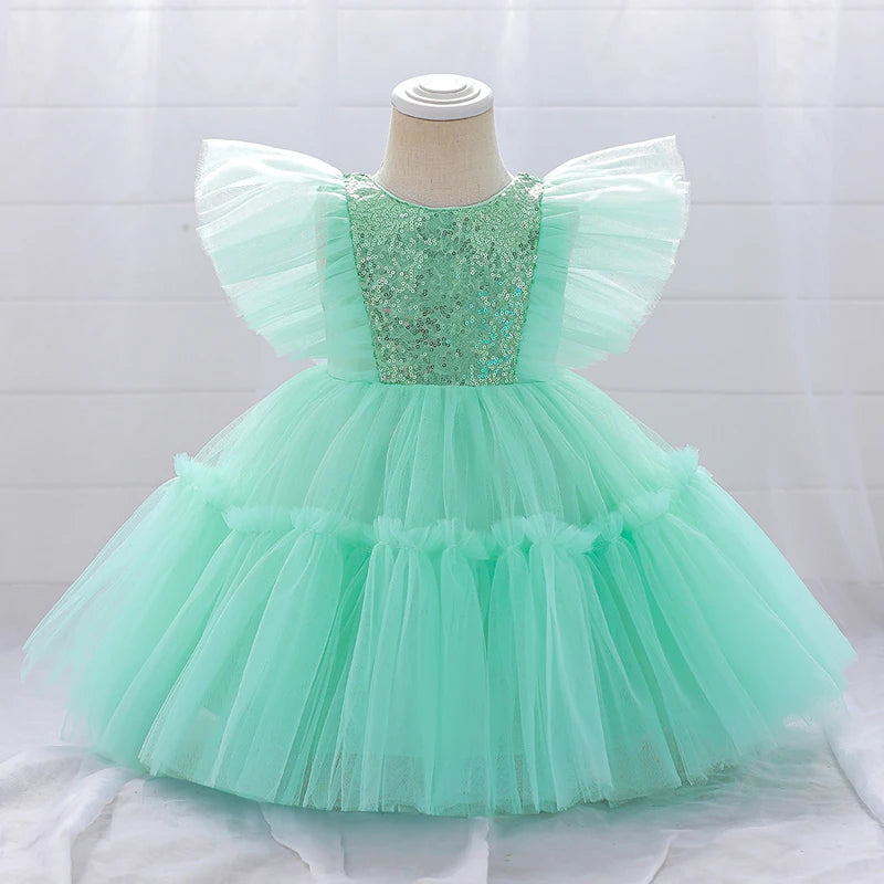 Toddler 1st Birthday Dress For Baby Girl Clothes Sequin Baptism Princess Tutu Dress Girls Dresses Party Costume 0-5 Year