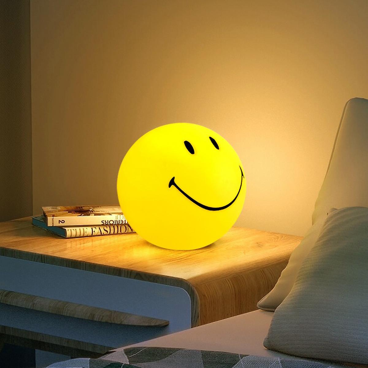 Led Children Night Light Yellow Smiling Face Lamp Dimmable Kids Bedside Lamp Baby Mood Lamp， Usb Rechargeable Table Lamp