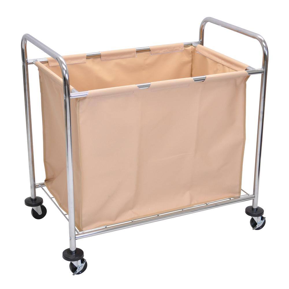 Luxor HL Steel Frame and Canvas Bag Laundry Cart with Wheels HL14