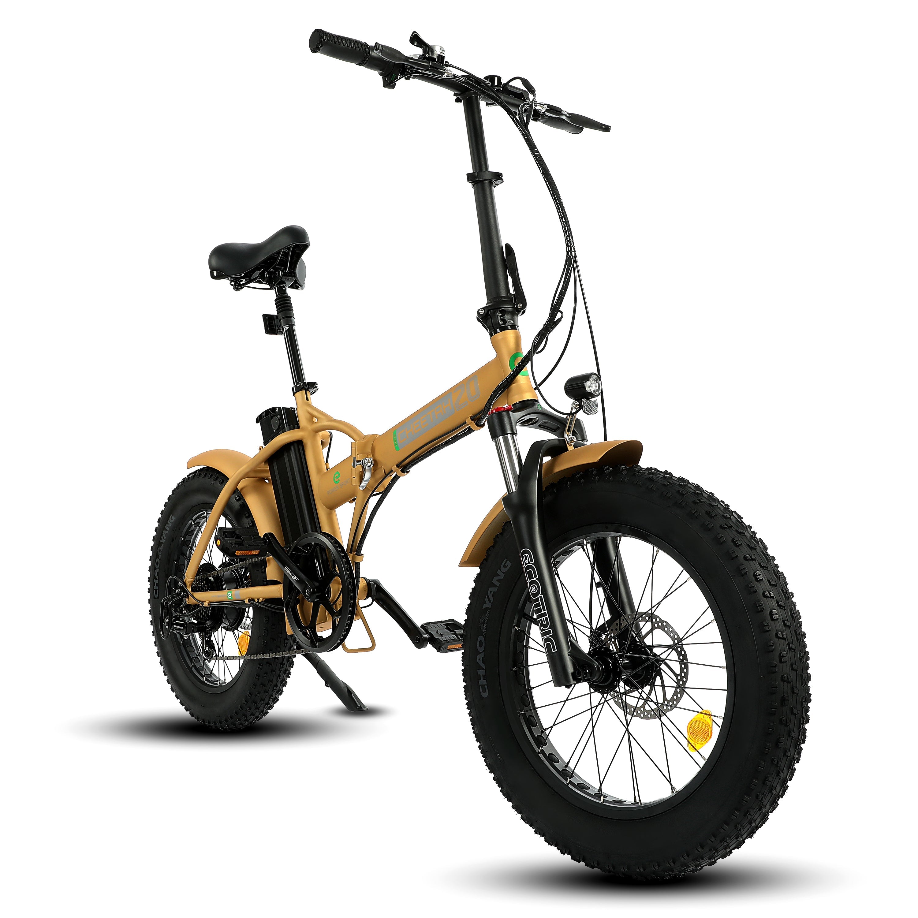 Ecotric 48V Portable Folding Fat Tire Long Distance eBike 500W Brushless Motor For Long Lifespan - w/ LCD Display For Leisure, Commuters, and Trail Riders