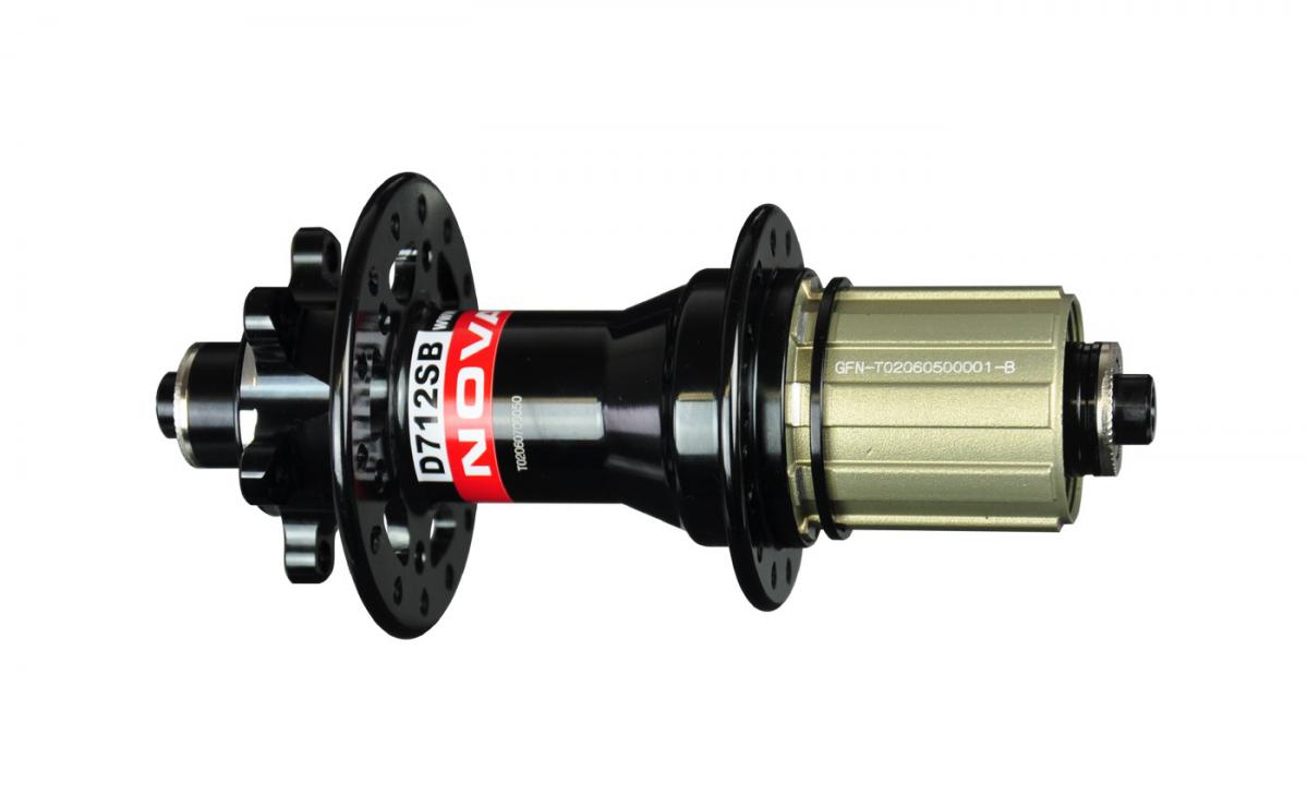 Novatec D712 MTB Disc Hub - Rear - Black-Red - OEM