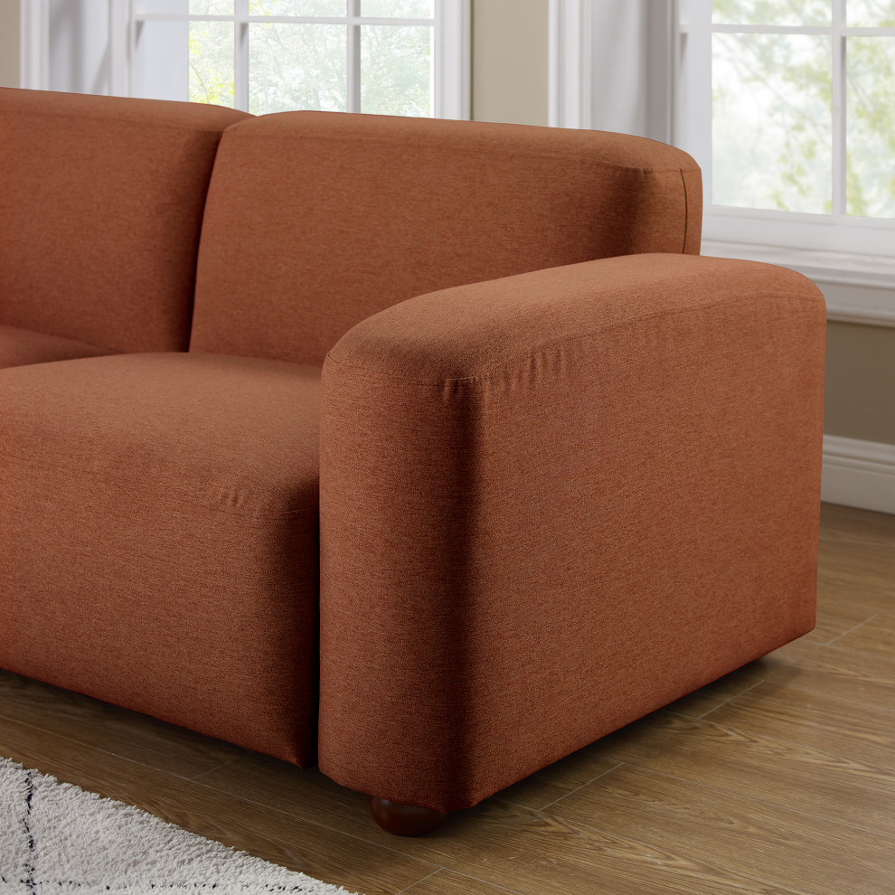 CentaurNoah 83.5 quotWide 3 Seater Sofa  Boucle/Linen Upholstery   Midcentury   Sofas   by Centaur Noah  Houzz