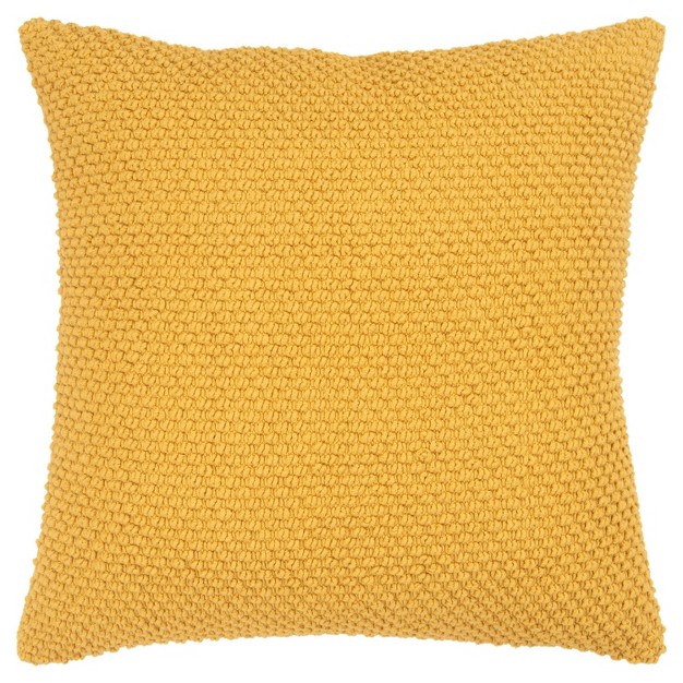 Oversize Handloom Textured Square Throw Pillow Mustard Rizzy Home